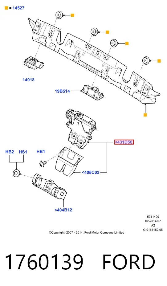 Замок багажника 1760139 Ford