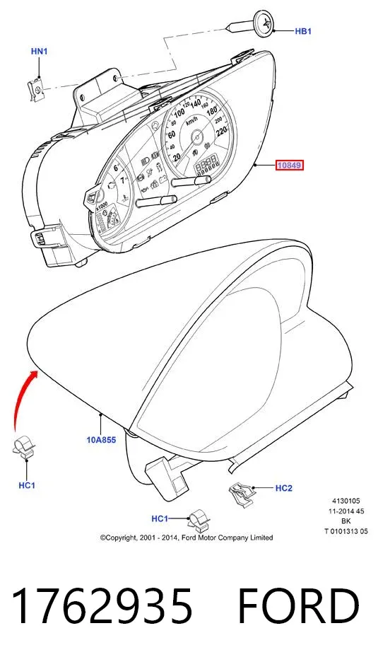 Приладова дошка-щиток приладів 1762935 Ford