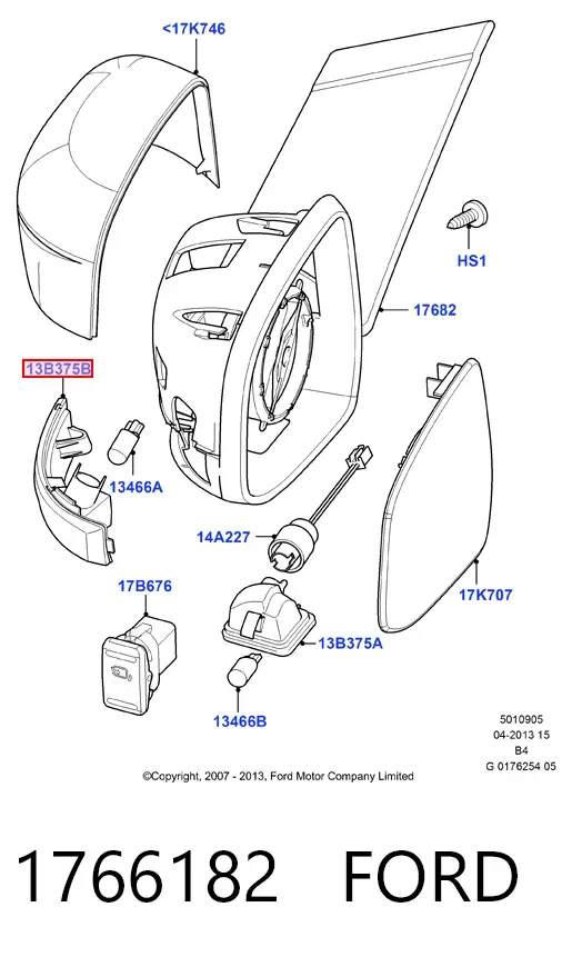 Покажчик повороту дзеркала, правий 1766182 Ford