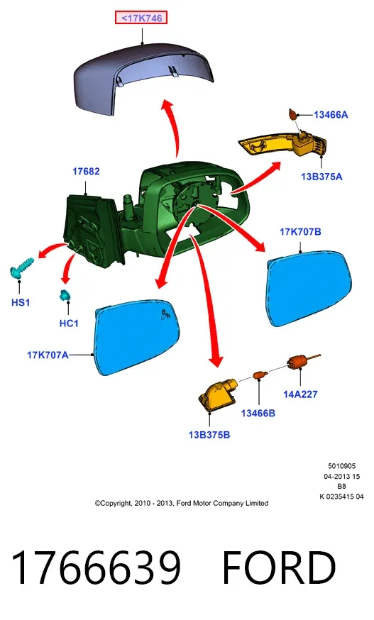 Дзеркало праве 1766639 Ford