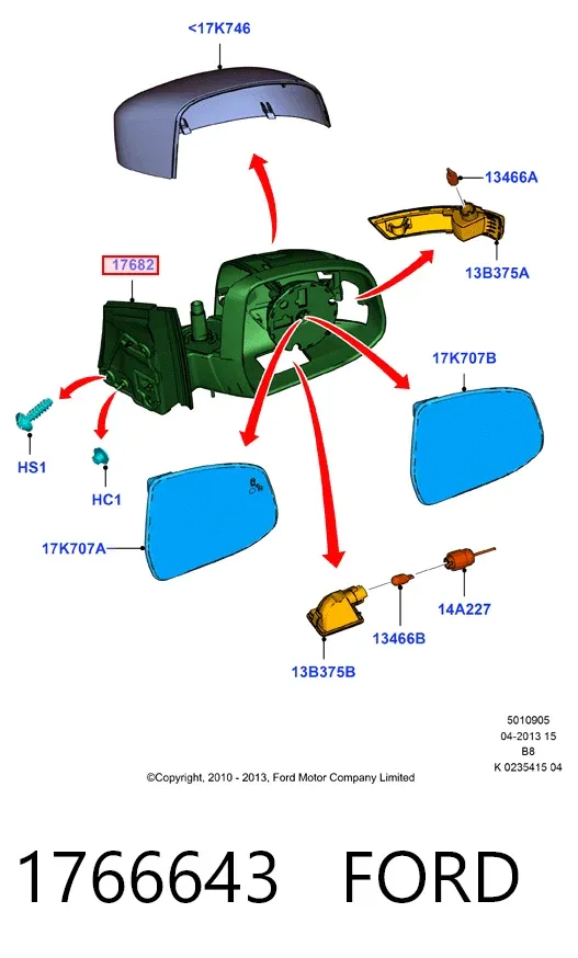 Дзеркало праве 1766643 Ford