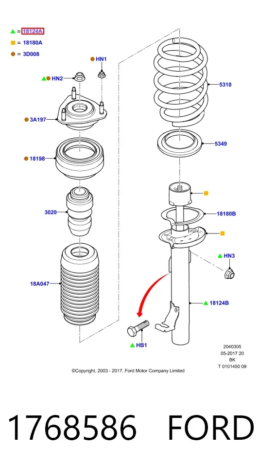 Амортизатор передній 1768586 Ford