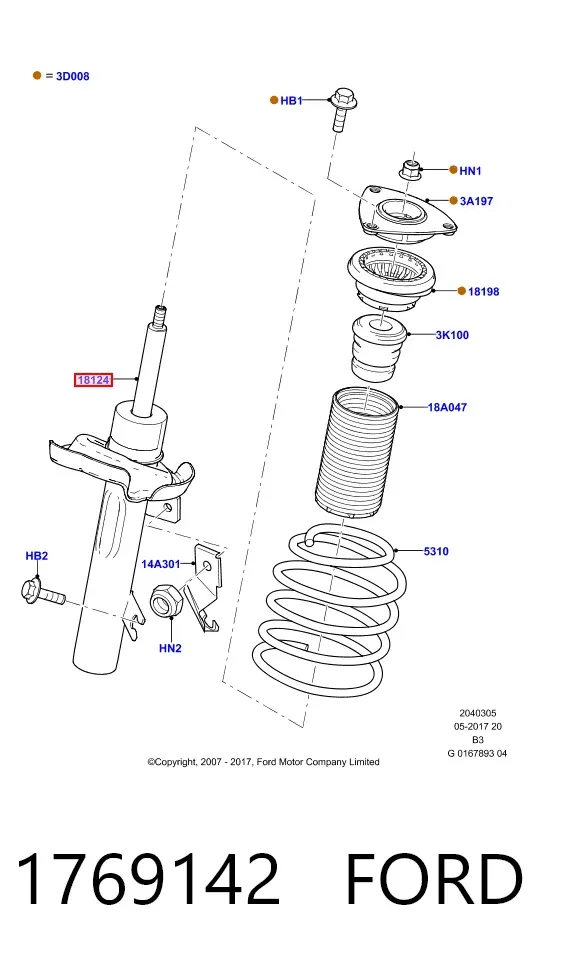 Амортизатор передній 1769142 Ford