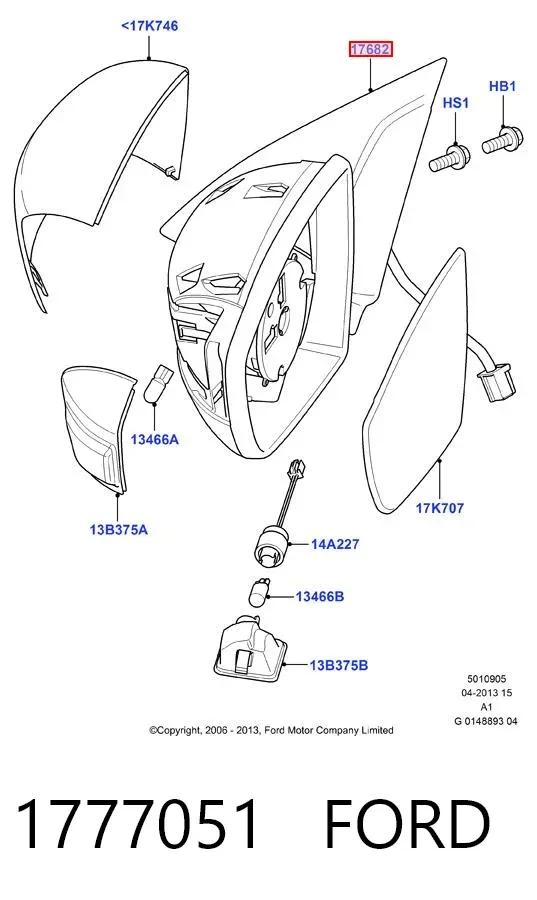 Ліве бокове дзеркало 3280516E Polcar