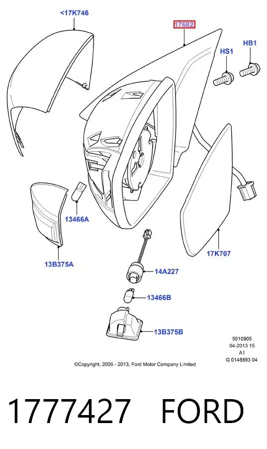 Дзеркало праве 1777427 Ford