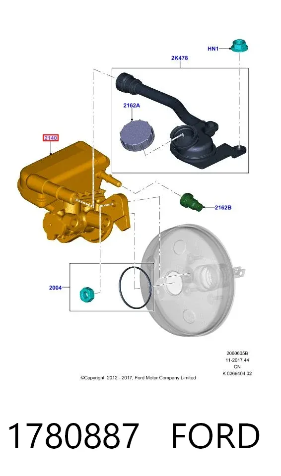Головний гальмівний циліндр 1780887 Ford