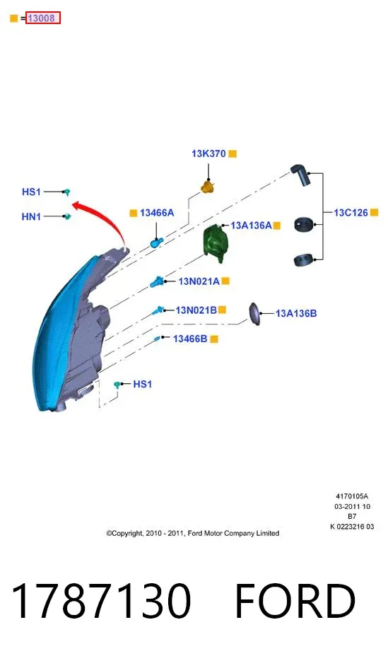 Фара ліва 1787130 Ford