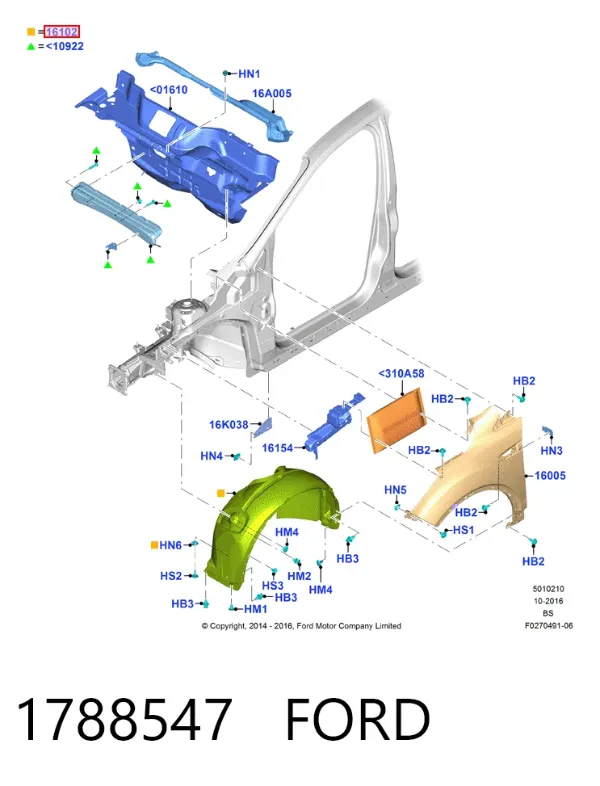 Підкрилок передній правий 1788547 Ford