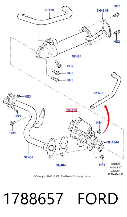 Клапан ЄГР 1788657 Ford