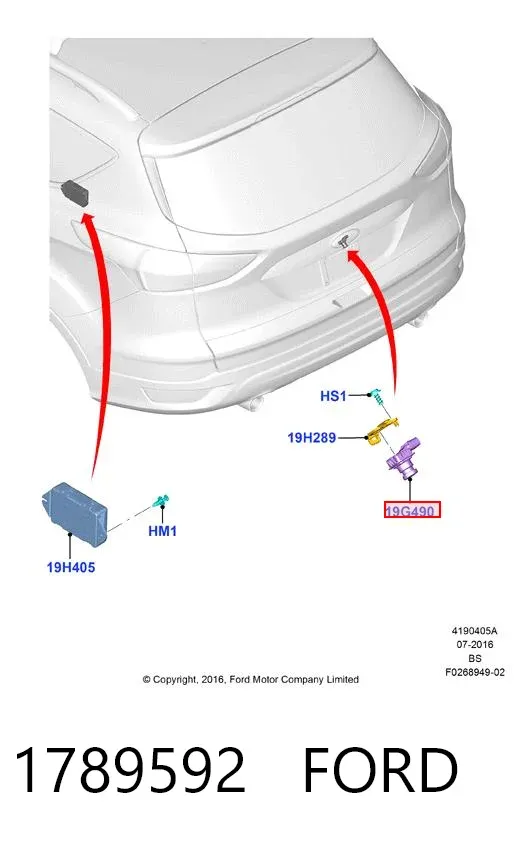 Камера системи забезпечення видимості 1789592 Ford