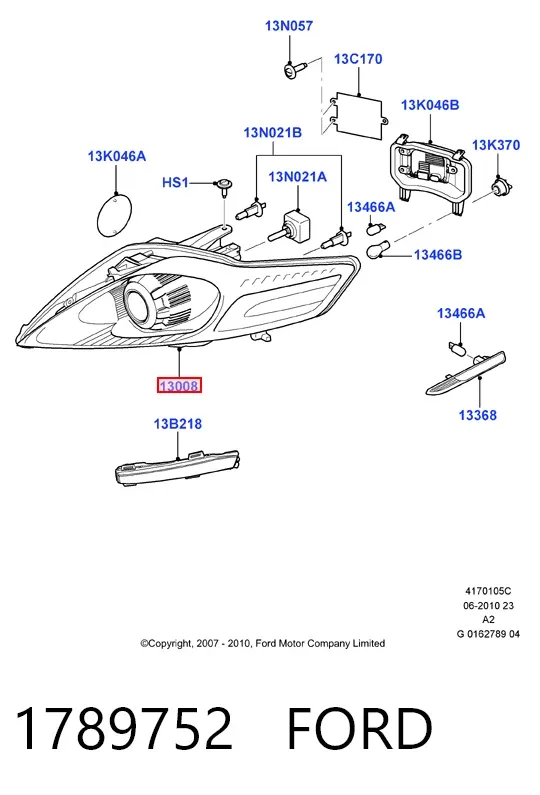 Фара права 1789752 Ford