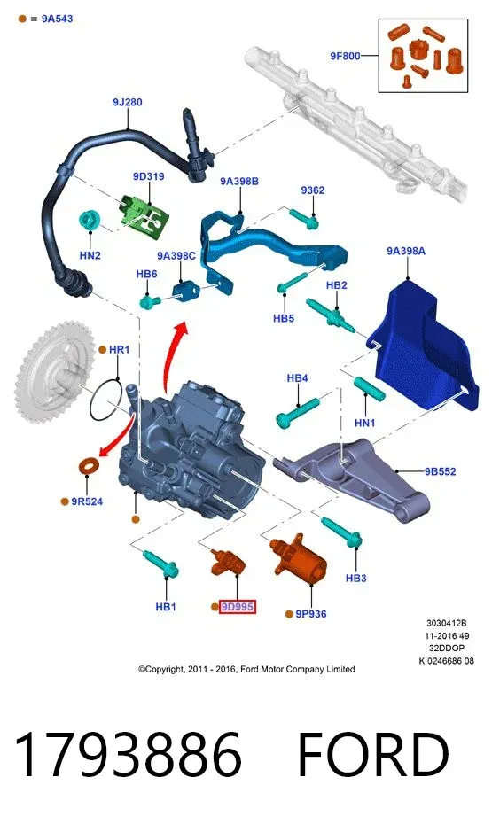Датчик температури палива 1793886 Ford