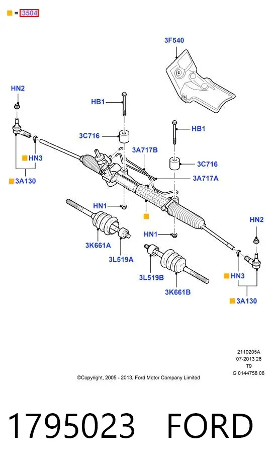 Рульова рейка 1795023 Ford