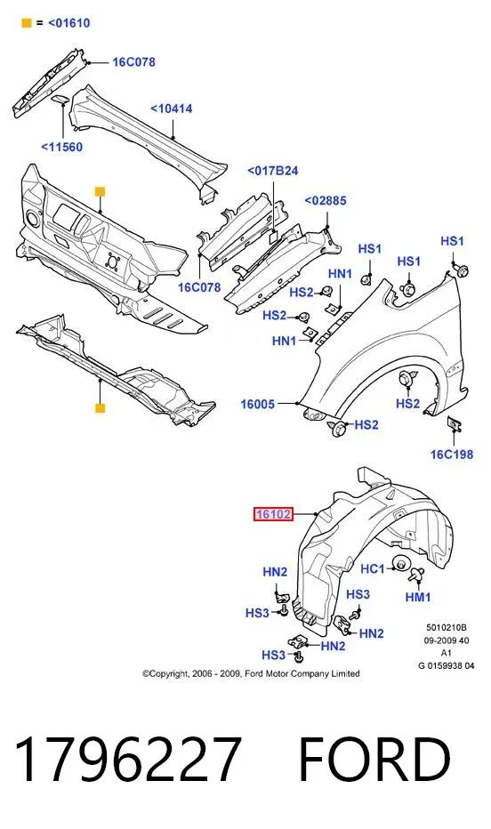 Підкрилок передній правий 1796227 Ford