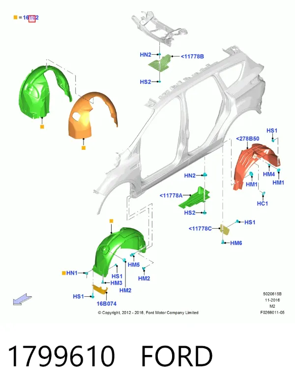 Підкрилок передній правий 1799610 Ford