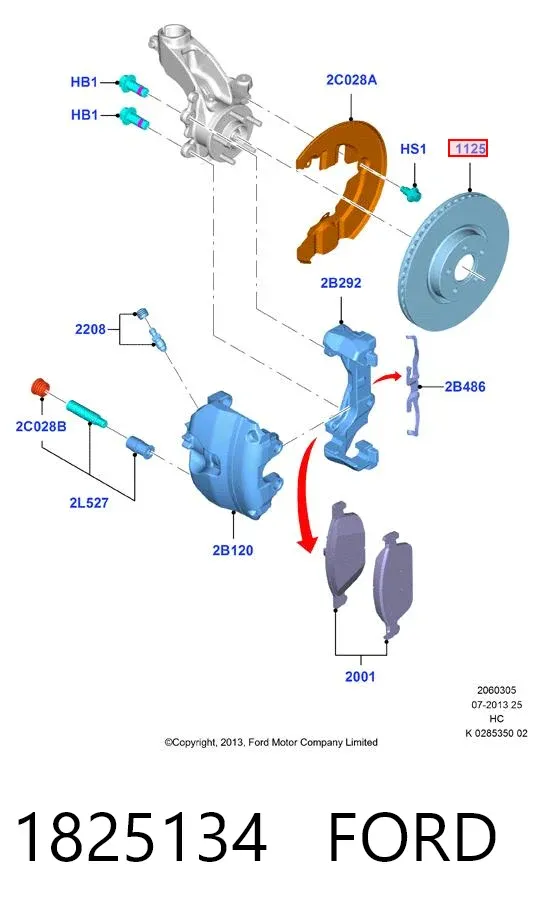 Гальмівні диски передні 1825134 Ford