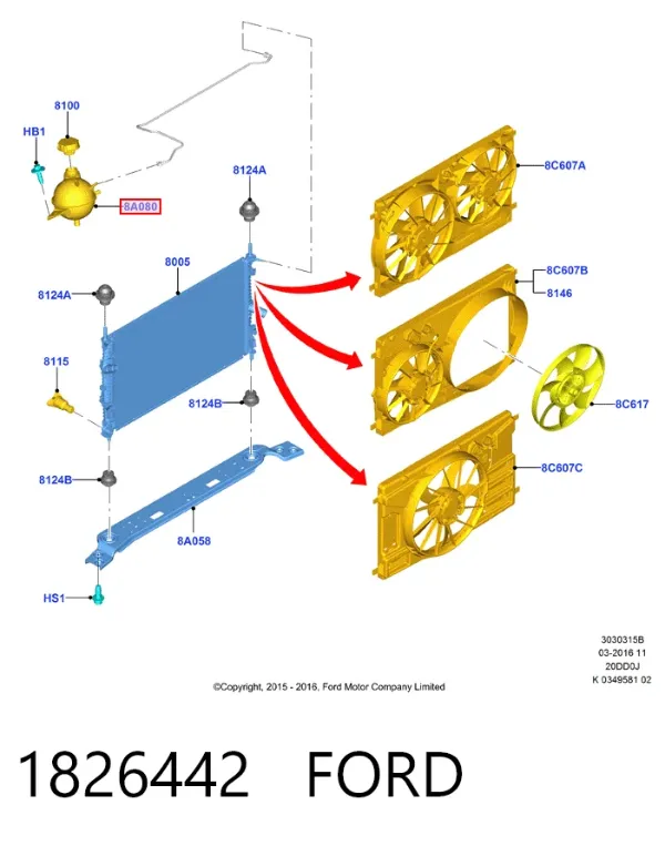 Бачок системи охолодження 1826442 Ford