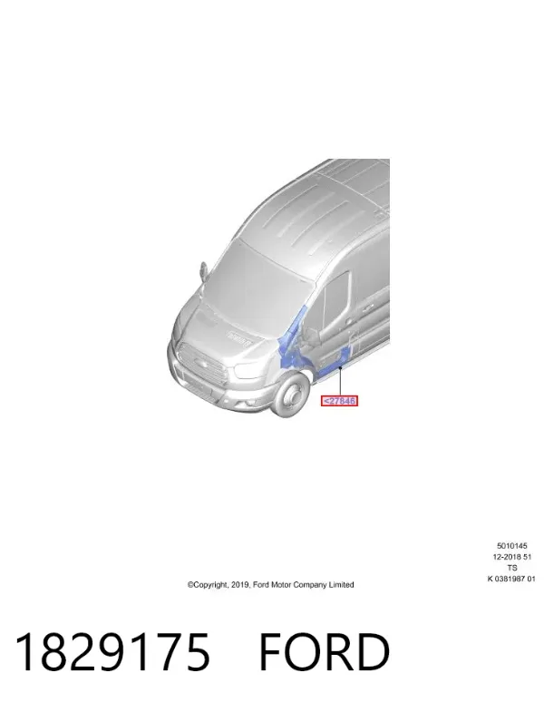 Отвір передніх правих дверей 1829175 Ford