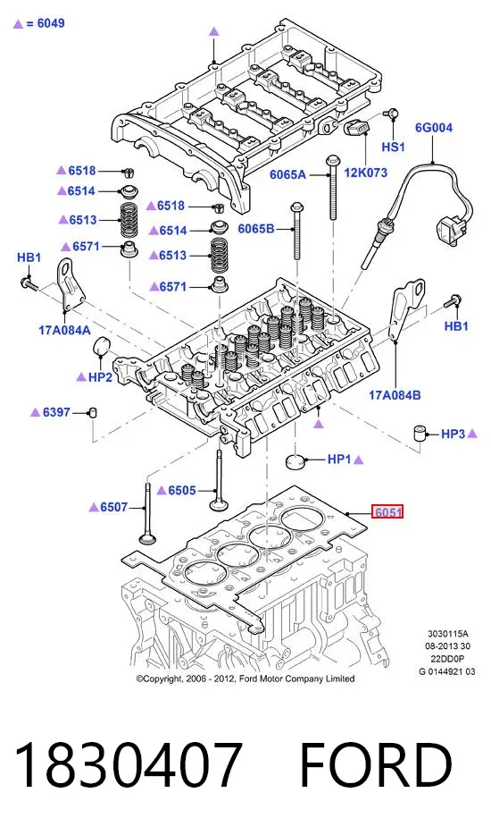 Прокладка ГБЦ 1830407 Ford
