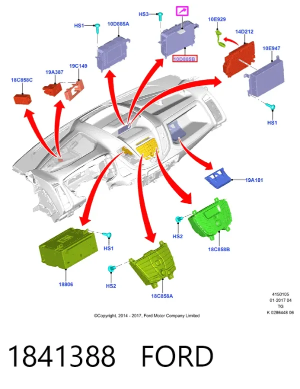 Дисплей багатофункціональний 1841388 Ford