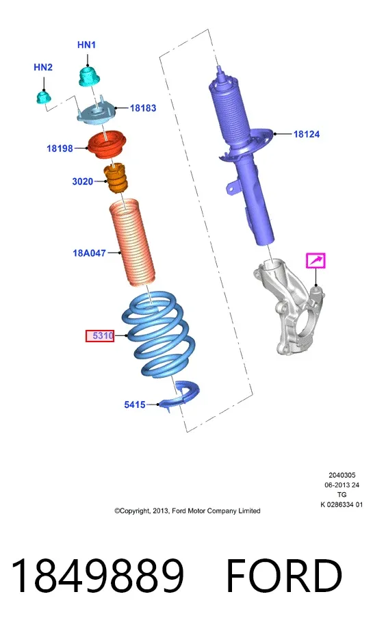 Пружина передня 1849889 Ford