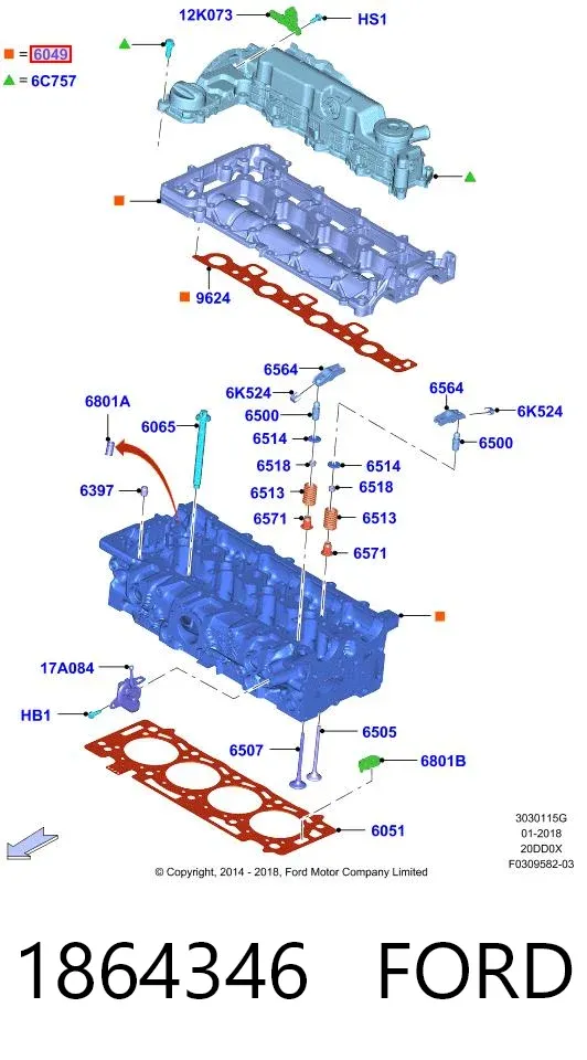 ГБЦ 1864346 Ford