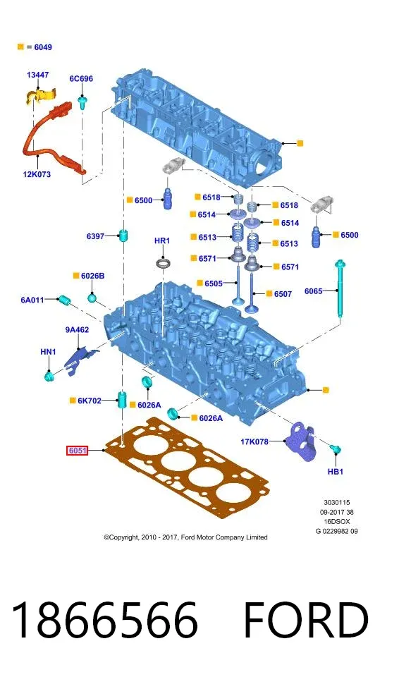 Прокладка ГБЦ 1866566 Ford