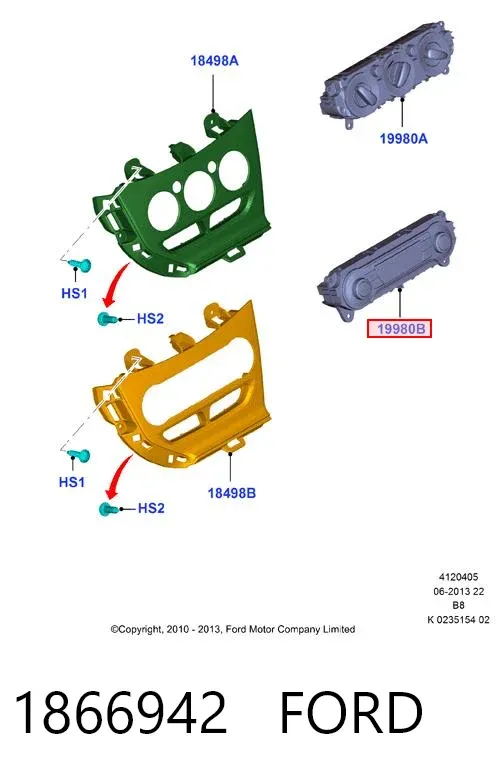 Блок управління кондиціонером 1866942 Ford