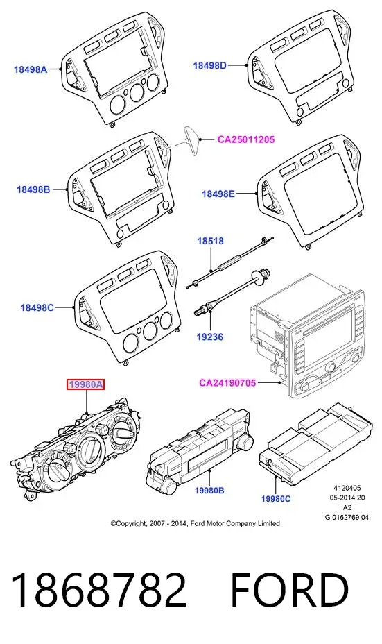 Блок управління кондиціонером 1868782 Ford