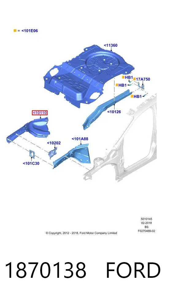 Лонжерон рами передній лівий 1870138 Ford