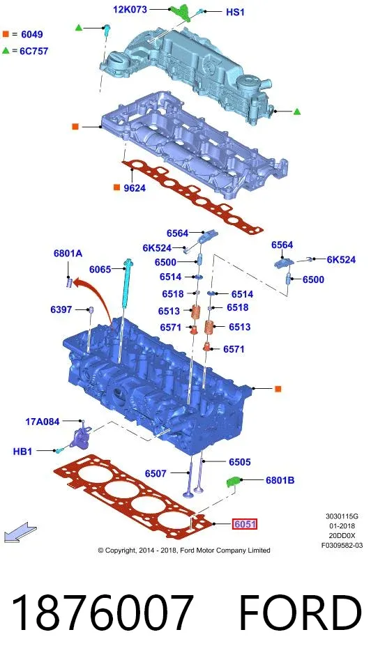Прокладка ГБЦ 1876007 Ford