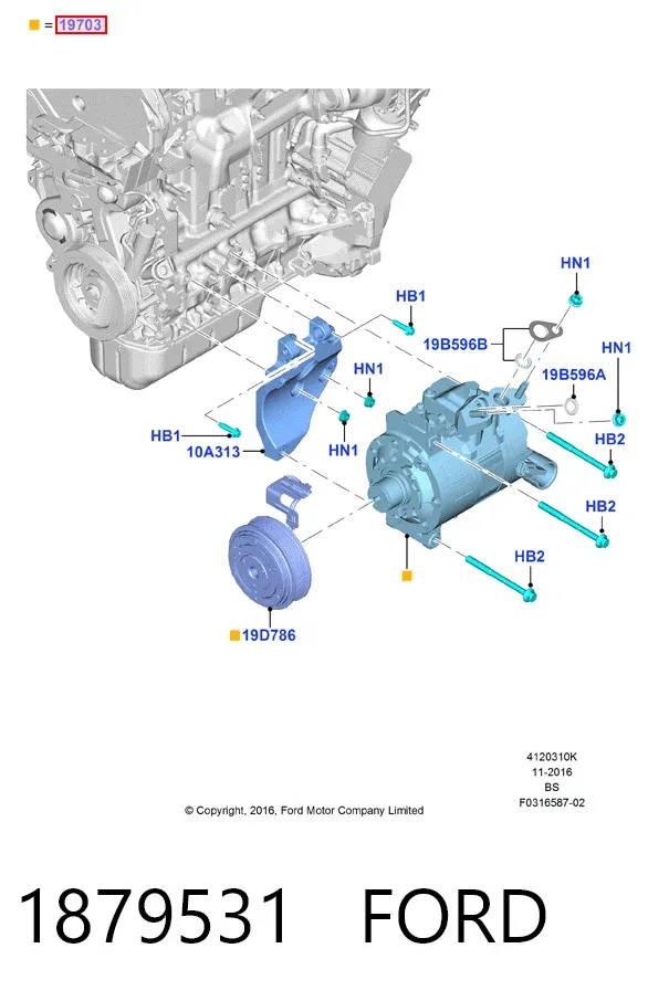 Компресор кондиціонера 1879531 Ford
