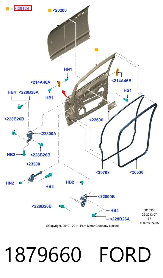 Двері праві передні 1879660 Ford