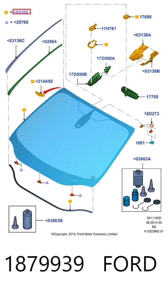 Лобове скло 1879939 Ford