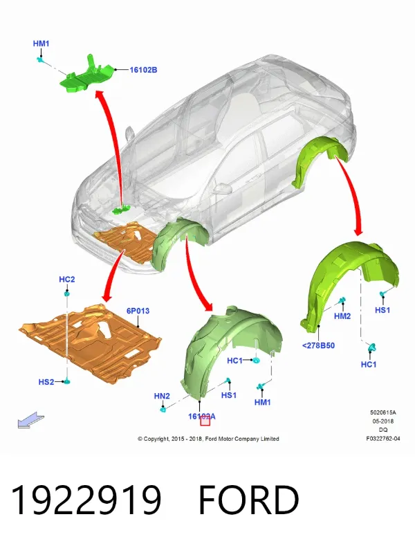 Підкрилок передній правий Ford Edge II