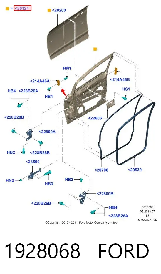 Двері передні ліві 1928068 Ford
