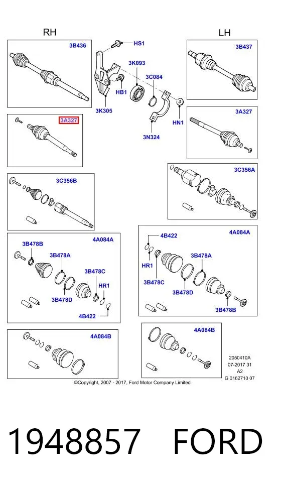 ШРУС зовнішній передній 1948857 Ford