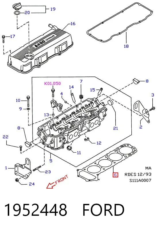 Прокладка ГБЦ 1952448 Ford