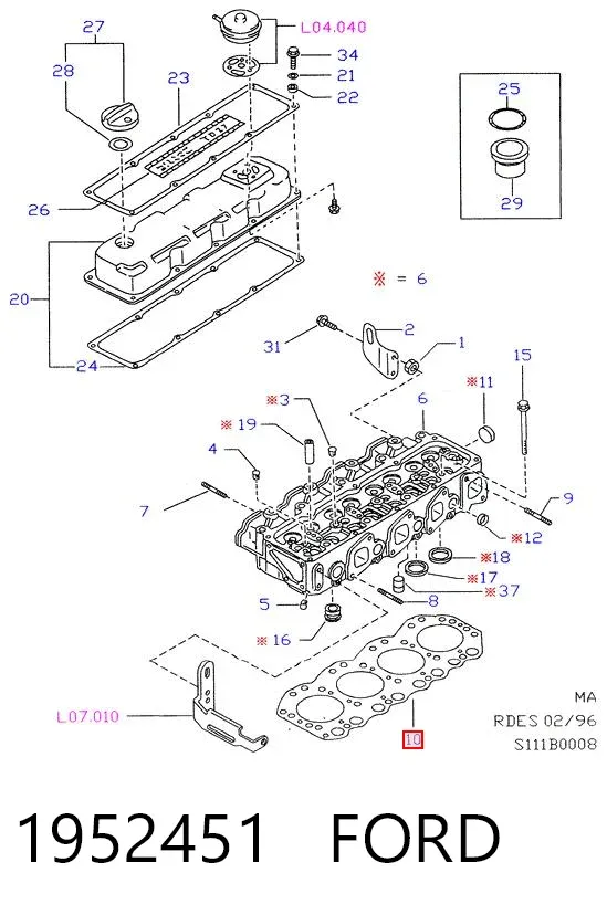 Прокладка ГБЦ 1952451 Ford