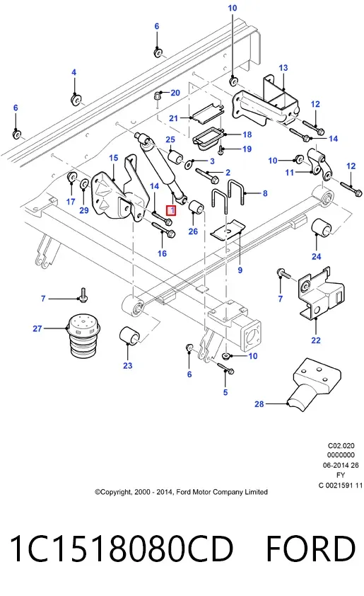 Амортизатор задній 1C1518080CD Ford