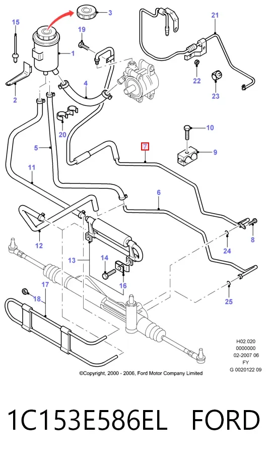 Шланг гідропідсилювача 1C153E586EL Ford