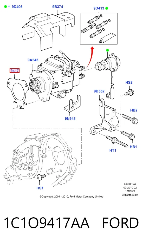 Прокладка паливного насосу ПНВТ 1C1O9417AA Ford