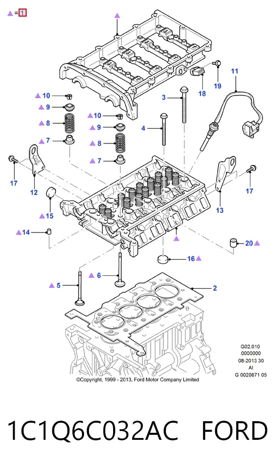 ГБЦ 1C1Q6C032AC Ford