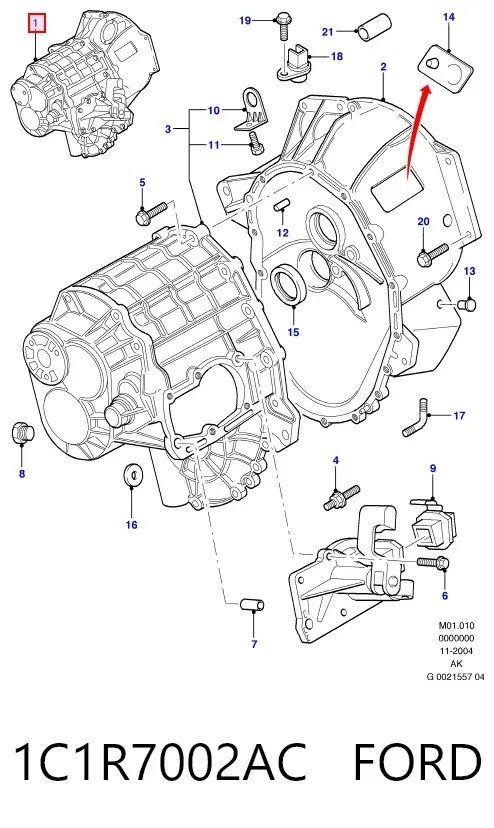 Коробка передач 1C1R7002AC Ford