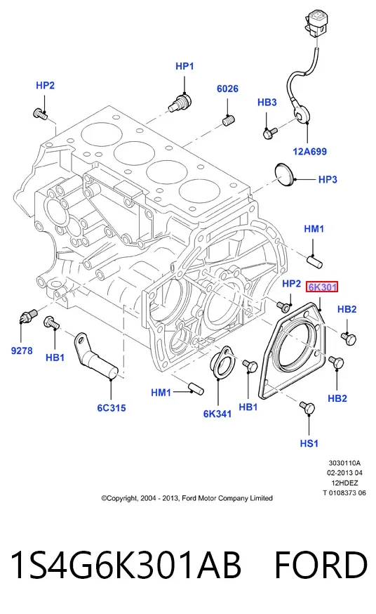 Сальник колінвала задній 1S4G6K301AB Ford