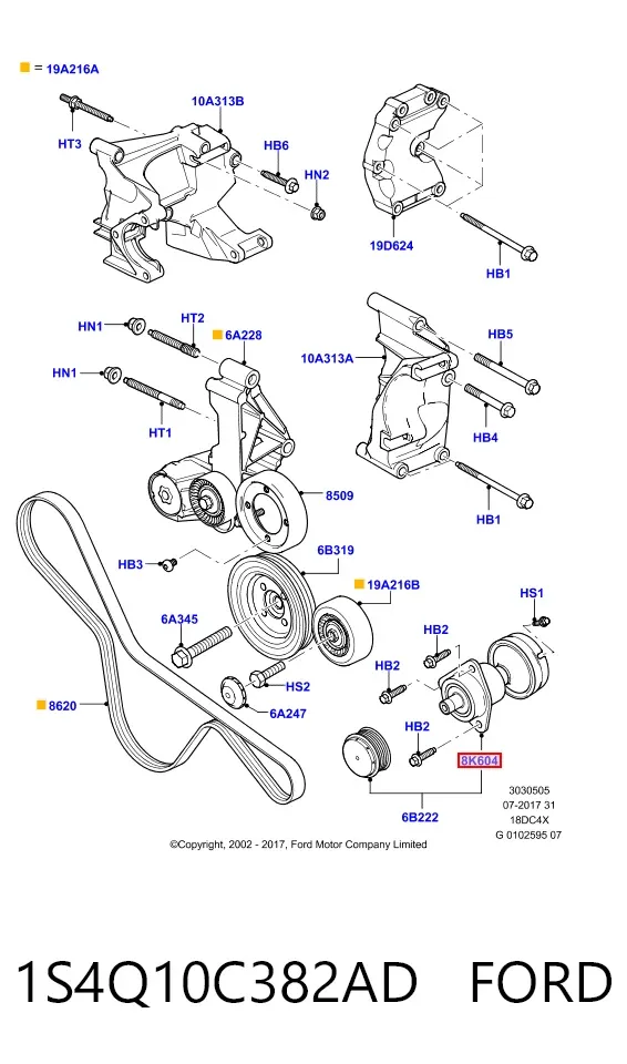 Шків генератора 1S4Q10C382AD Ford