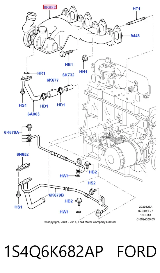 Турбіна 1S4Q6K682AP Ford