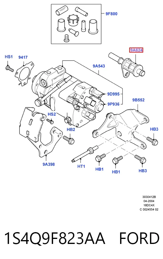 Клапан регулювання тиску, редукційний клапан ПНВТ 1S4Q9F823AA Ford