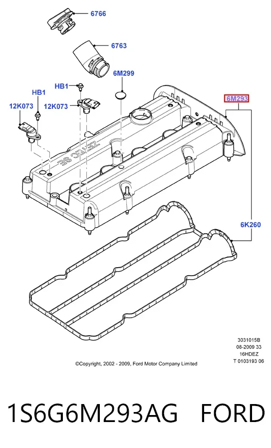 Клапанна кришка 1S6G6M293AG Ford