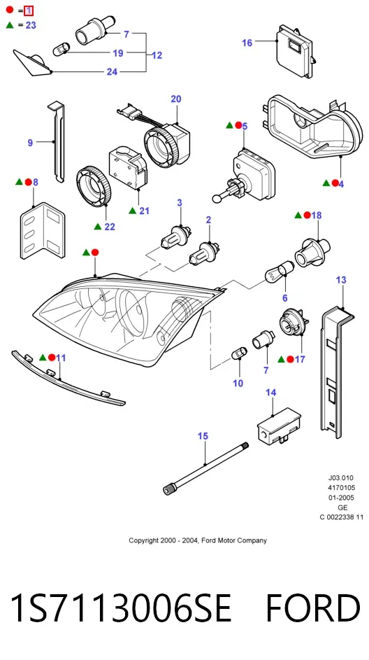 Фара ліва 1S7113006SE Ford